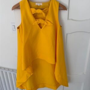 BURU Yellow Bow Detail Sleeveless Blouse